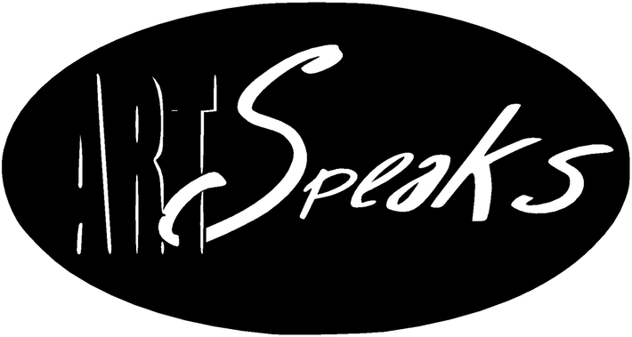 The ArtSpeaks Project Logo: A Horizontal Black Oval With Hand-drawn Script Written On Top